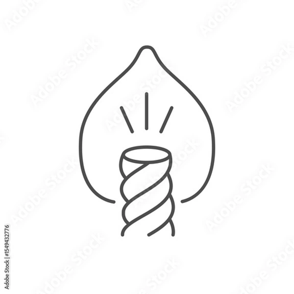 Obraz Candle wick line outline icon