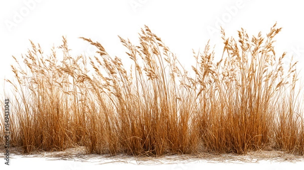 Obraz Golden tall grasses in winter landscape