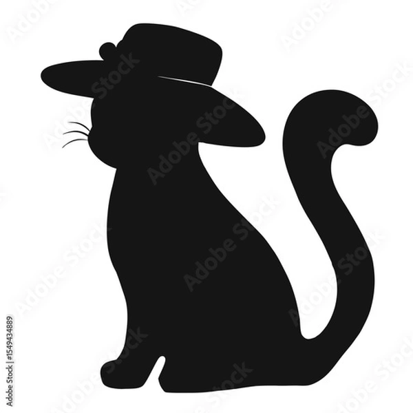 Obraz a cat is wearing a beautiful hat vector graphics art design