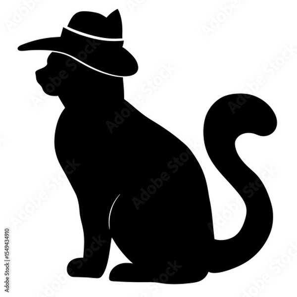 Obraz a cat is wearing a beautiful hat vector graphics art design