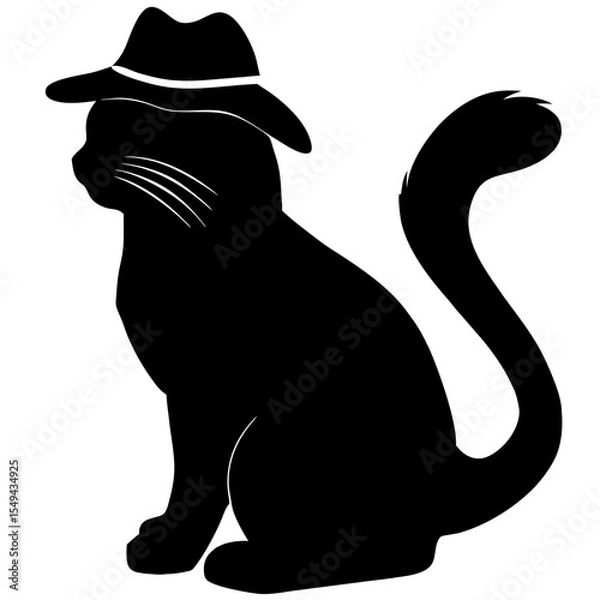 Obraz a cat is wearing a beautiful hat vector graphics art design
