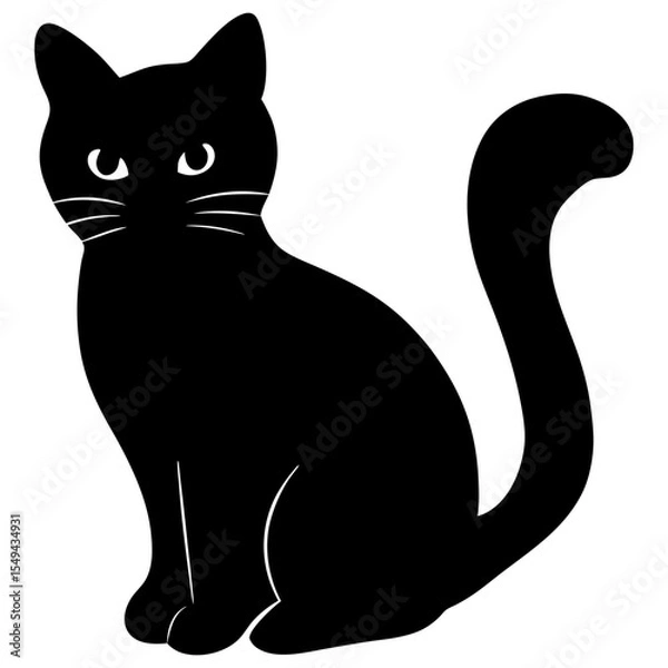 Obraz a cat is wearing a beautiful hat vector graphics art design