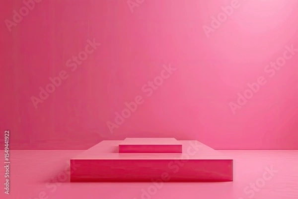 Fototapeta Square Platform with Solid Color Background, 3D RenderingHigh Detail, 8K