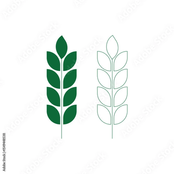 Obraz Leaf vector art with seamless background