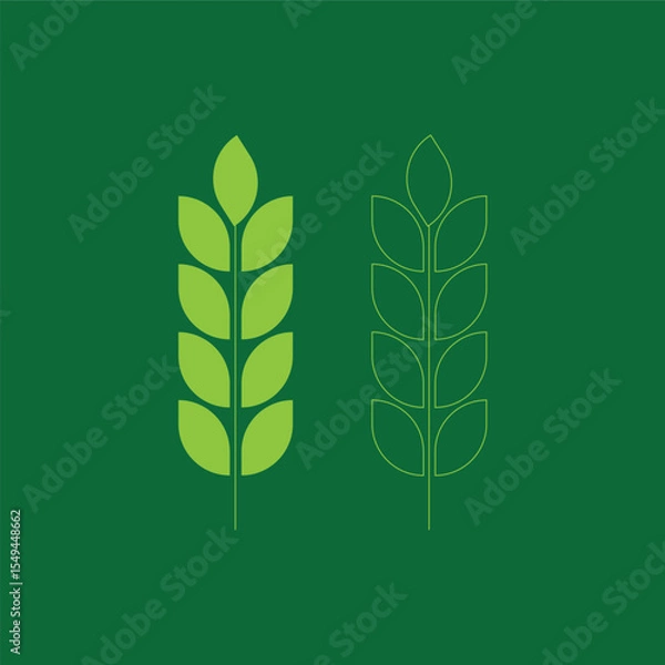 Obraz Leaf vector art with seamless background
