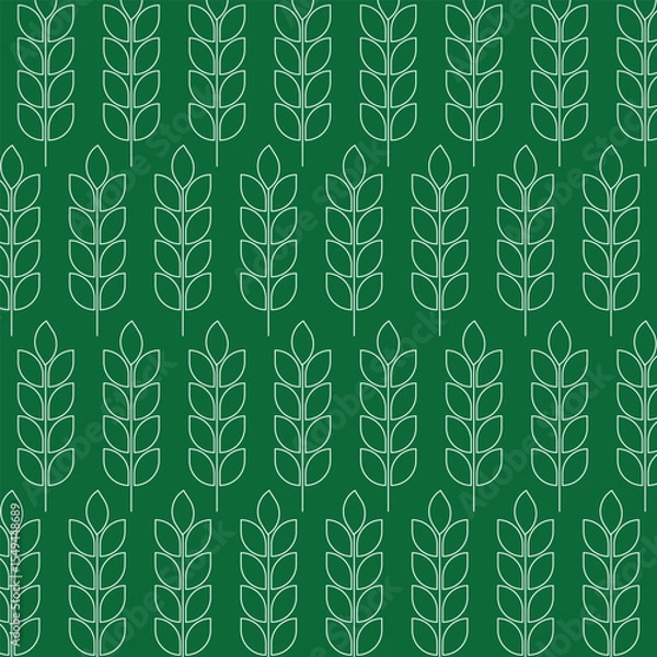 Obraz Leaf vector art with seamless background