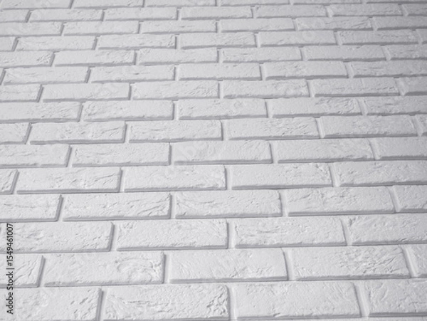 Fototapeta Minimal white brick wall surface close-up
