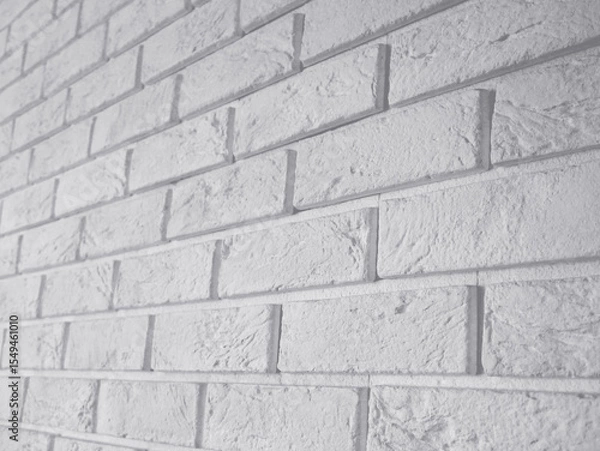 Fototapeta Minimal white brick wall surface close-up