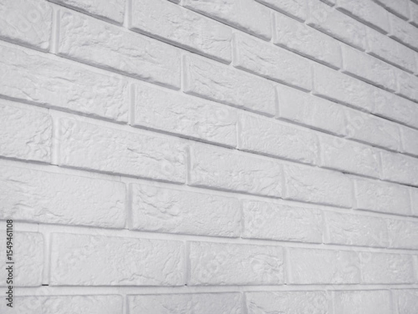 Fototapeta Minimal white brick wall surface close-up