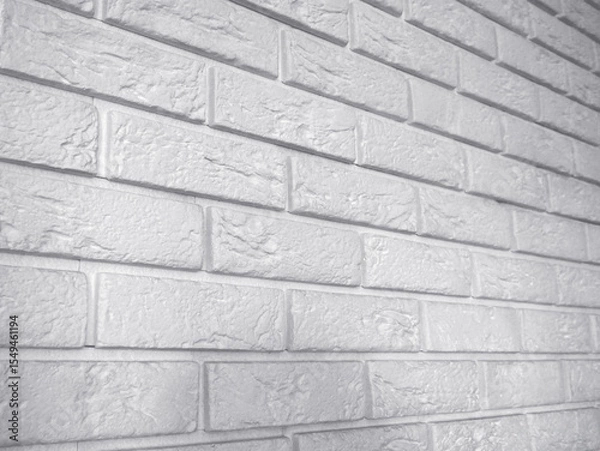 Fototapeta Minimal white brick wall surface close-up
