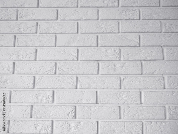 Fototapeta Minimal white brick wall surface close-up