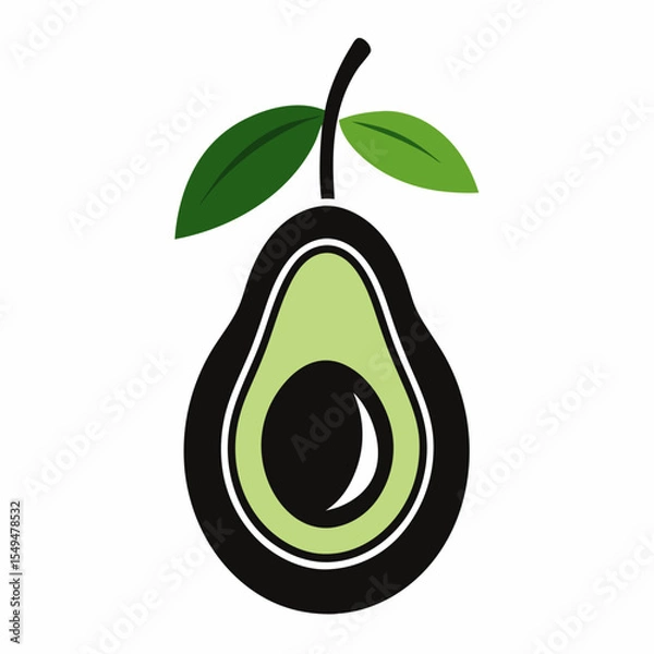 Obraz Black avocado fruit isolated on white background