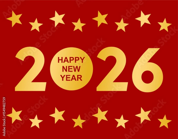 Fototapeta Happy new year 2026 background design for greeting card banner poster number 2026