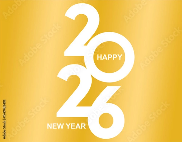Fototapeta Happy new year 2026 background design for greeting card banner poster number 2026