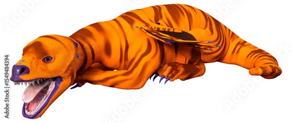 Fototapeta 3D Rendering Fairy Tale Dragon on White