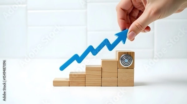 Obraz businessman holding a graph