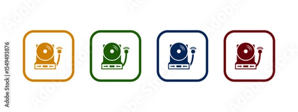 Fototapeta alarm fire icon vector illustration. alarm fire icon in different color design.