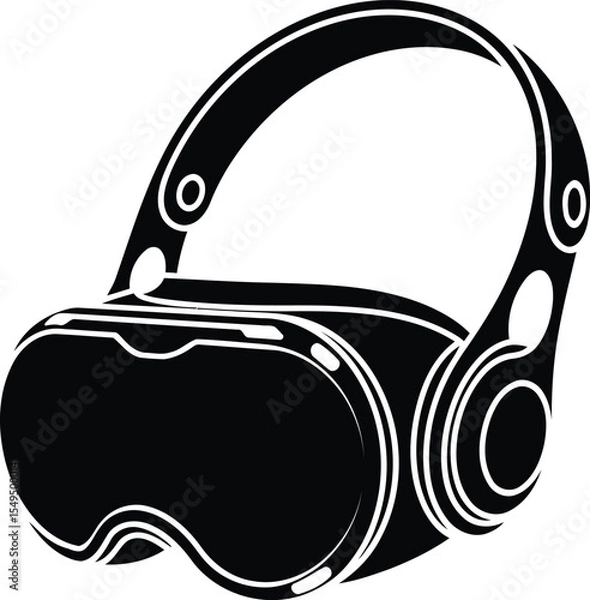 Obraz Silhouette of a AR (Augmented Reality) Headset Vector Design, Transparent Background.