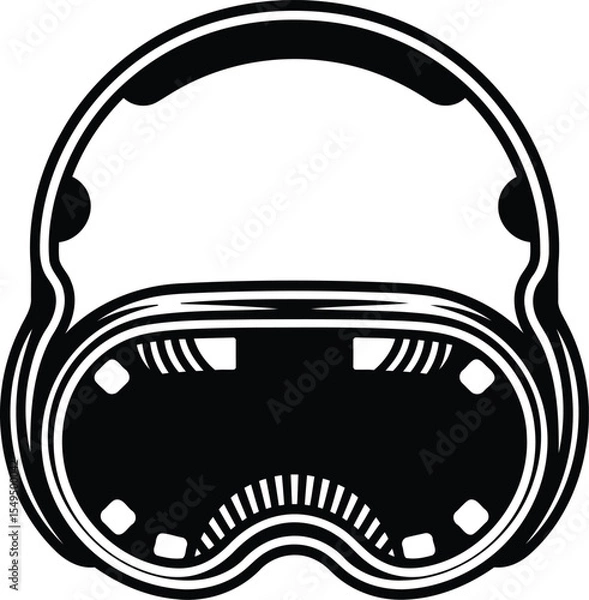 Obraz Silhouette of an AR (Augmented Reality) Headset with Detailed Lens - Vector Design.
