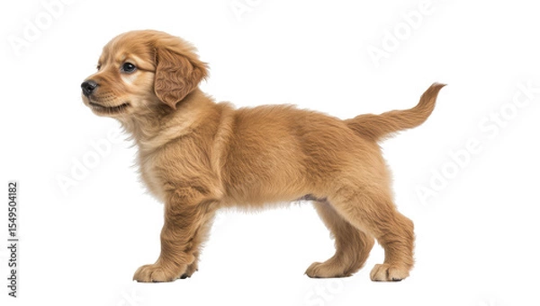 Fototapeta Adorable golden retriever puppy, side view (1)