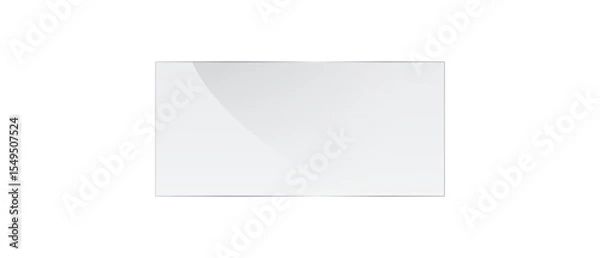 Fototapeta Transparent Glass plate background. Realistic screen glass, window effect with flare, clear glass showcase, glossy plastic glare frame, acrylic with glares and light, plexiglas, Stock royalty free	.