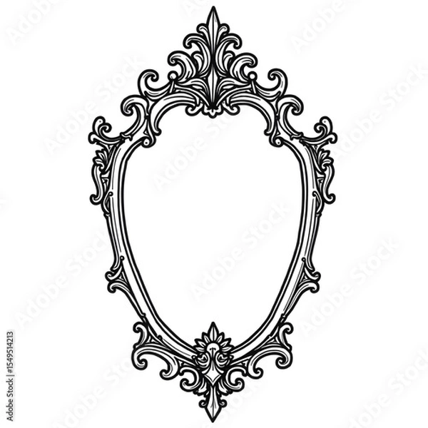 Fototapeta A black and white the mirror illustration vector style colouring page