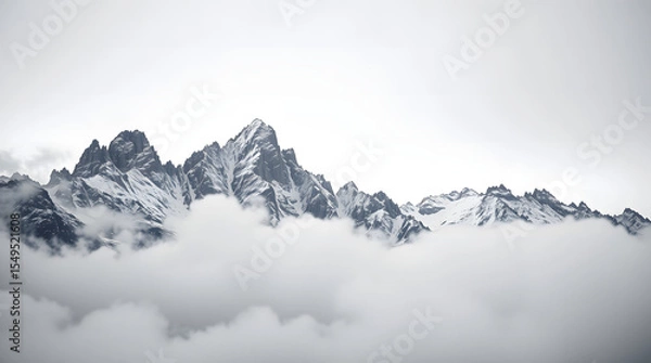 Fototapeta Landscape Photography of Mountains Covered in Snow. Generative Ai
