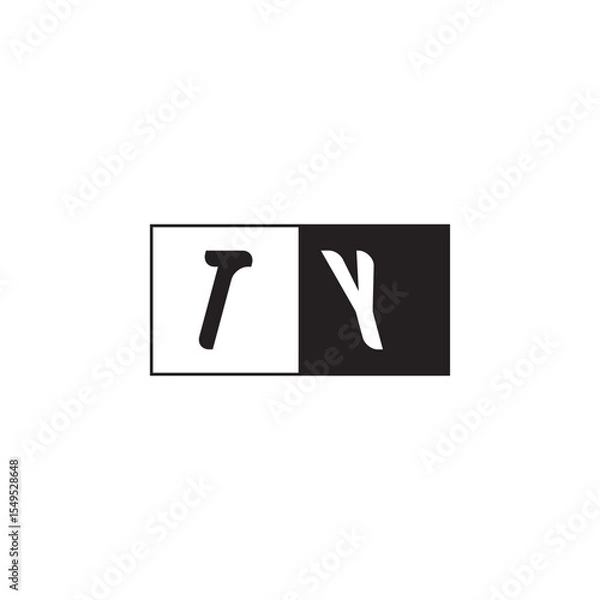 Fototapeta Unique Simple Bold TY Monogram Logo Design Alphabet Initial Alphabet Vector