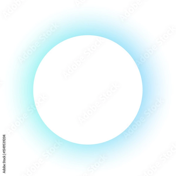 Obraz Round frame with light gradient. Holographic glowing border design. Modern soft geometric blurred template. Pastel futuristic round transparent template.