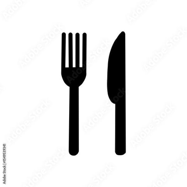Obraz Fork and Knife Icon – Restaurant or Dining Symbol Vector。フォークとナイフのアイコン／飲食・レストラン案内用シンボル素材