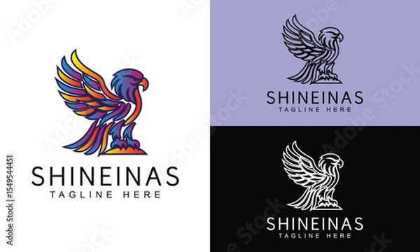 Obraz Stylized Eagle Emblem in Flat Vector Style for Professional Branding