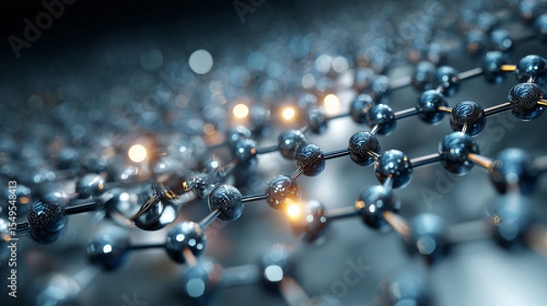 Fototapeta Graphene-enhanced electronic device, showing the integration of this material in cutting-edge technology