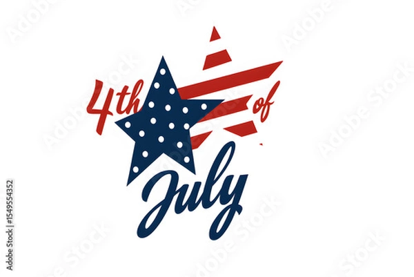 Fototapeta Fourth of july independence day design isolated on white background