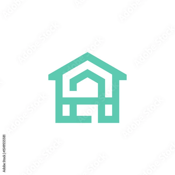 Fototapeta Minimal Clean House Logo Design Vector Graphic Abstract Symbol Icon