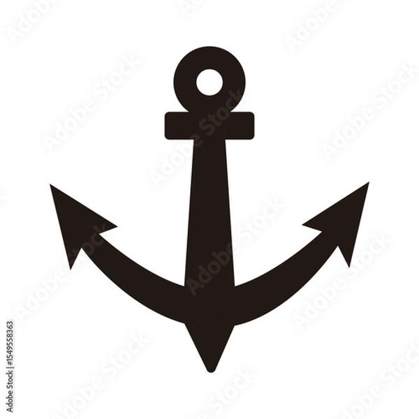 Fototapeta シンプルないかりのアイコン（モノクロ）