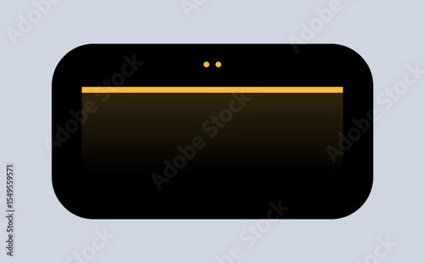 Fototapeta Minimal Dark UI Panel with Status Bar. Modern Interface Module with Neon Line. Clean Dashboard Element in Dark Theme