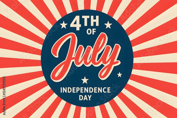 Fototapeta Fourth of july independence day design with radial stripes background