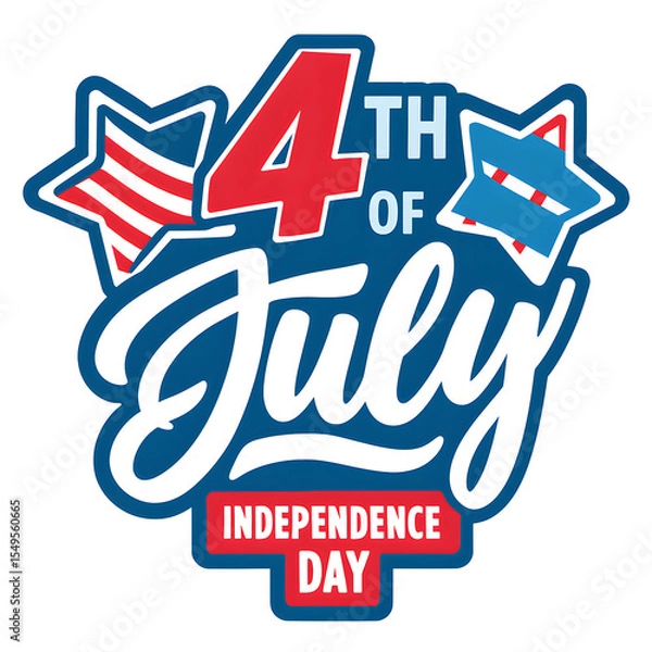 Fototapeta Fourth of july independence day design isolated on white background