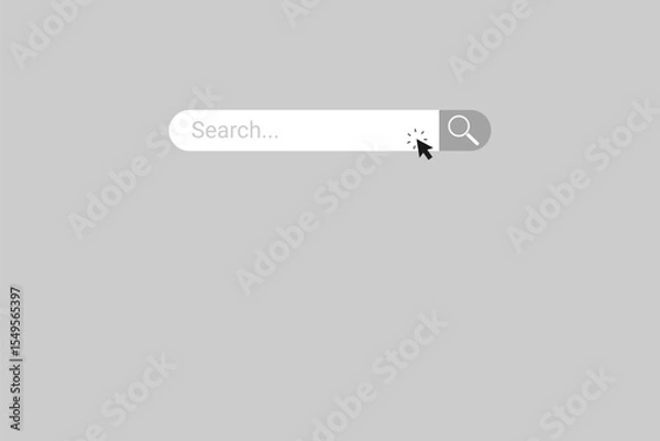 Fototapeta Search bar with mouse cursor in minimal website design interface