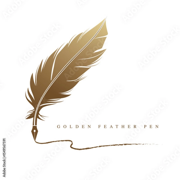 Obraz Golden Feather Pen.eps