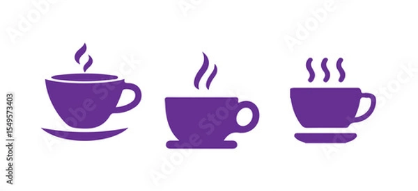 Fototapeta Coffee cup icon set. Tea cup illustration sign collection. Mocha symbol. Tea logo. vector illustration eps 10.