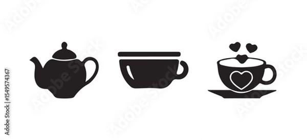 Fototapeta Coffee cup icon set, vector illustration eps 10.
