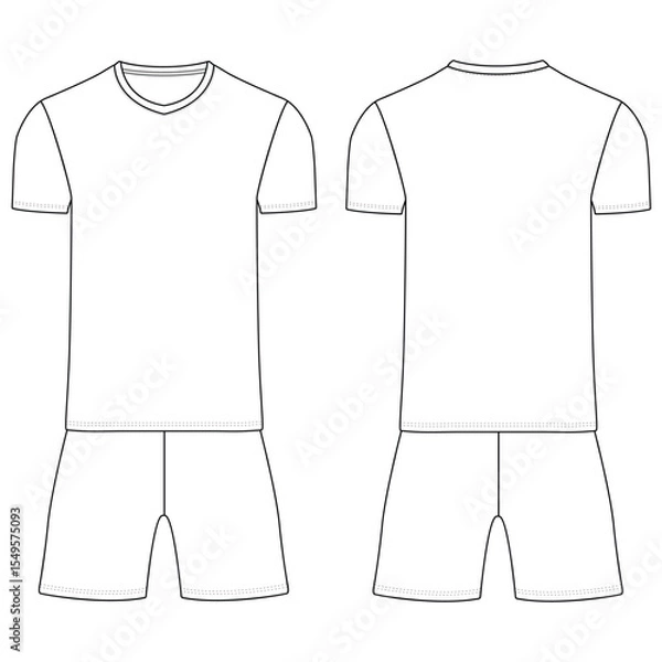 Obraz T-shirt jersey and shorts pant  for template front and back VECTOR DESIGN	