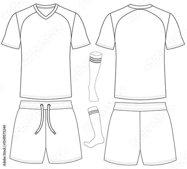 Obraz T-shirt jersey and shorts pant  for template front and back VECTOR DESIGN	