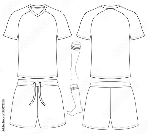 Obraz T-shirt jersey and shorts pant  for template front and back VECTOR DESIGN	