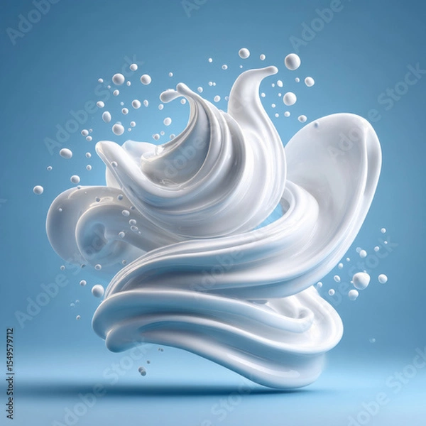 Obraz yogurt thick liquid flying or swirl