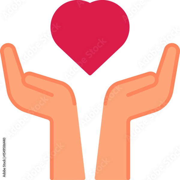 Fototapeta Care hand gesture vector icon. Hand gesture icon flat style. perfect use for logo, presentation, website, and more. modern icon design color style