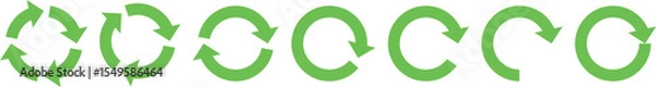 Fototapeta イラスト素材：サイクル図　緑　サイクル矢印　set of recycling icons. 	recyclable icon set.