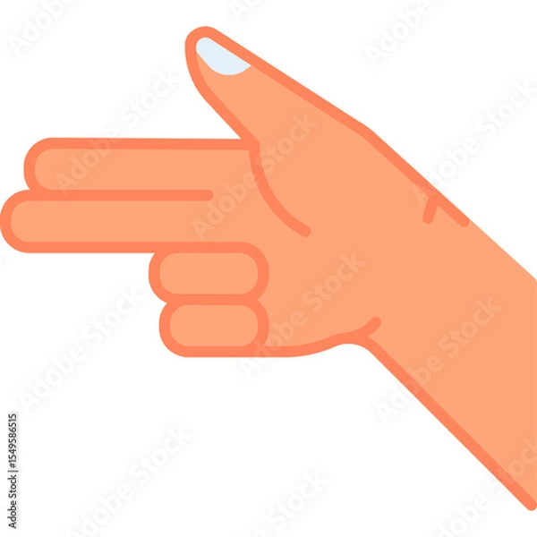 Fototapeta Gun hand gesture vector icon. Hand gesture icon flat style. perfect use for logo, presentation, website, and more. modern icon design color style