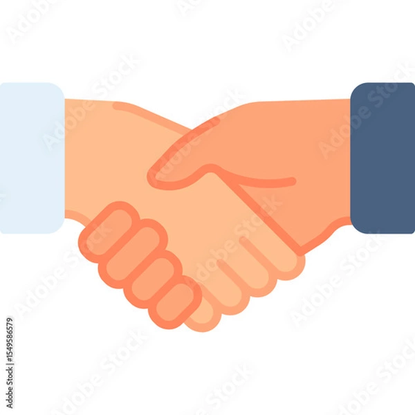 Fototapeta Handshake gesture vector icon. Hand gesture icon flat style. perfect use for logo, presentation, website, and more. modern icon design color style